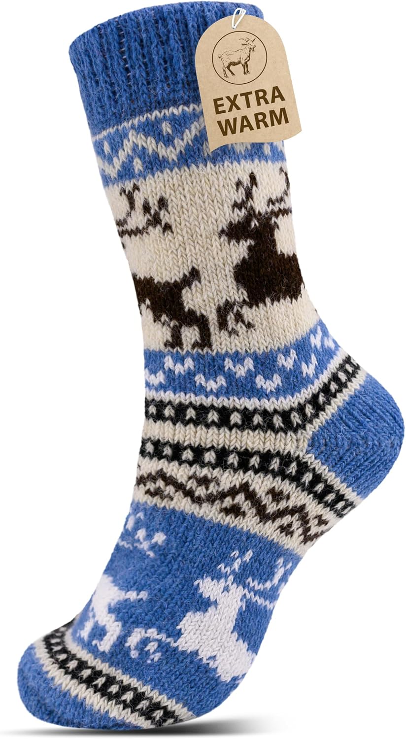 Angora Wool Socks - Machine Washable Dry-Foot Fuzzy Warm Breathable Soft Unisex Indoor/Outdoor Socks for Women and Men