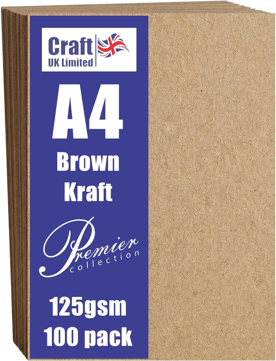 Craft UK 2343 A4 Kraft Recycled Paper - Brown 100 Sheets