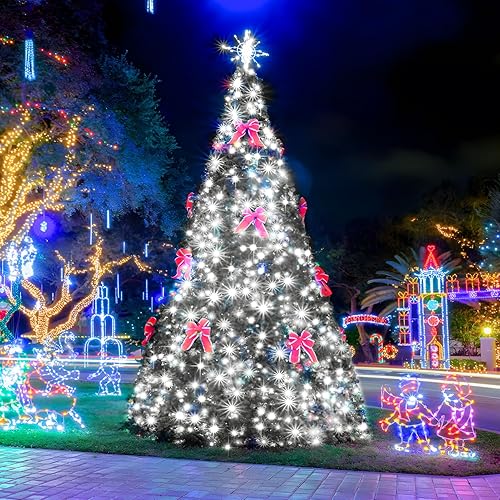 Miniatura 5 de SAUIRS Tira de luces LED de Navidad de 403 pies, 1000 luces LED para exteriores, 8 modos, temporizador y función de memoria, luces de hadas