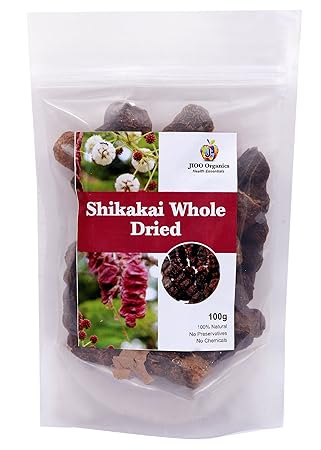 Jioo Organics Shikakai Whole Dried Sabut Shikakai Acacia Concinna Pack of 100 Grams