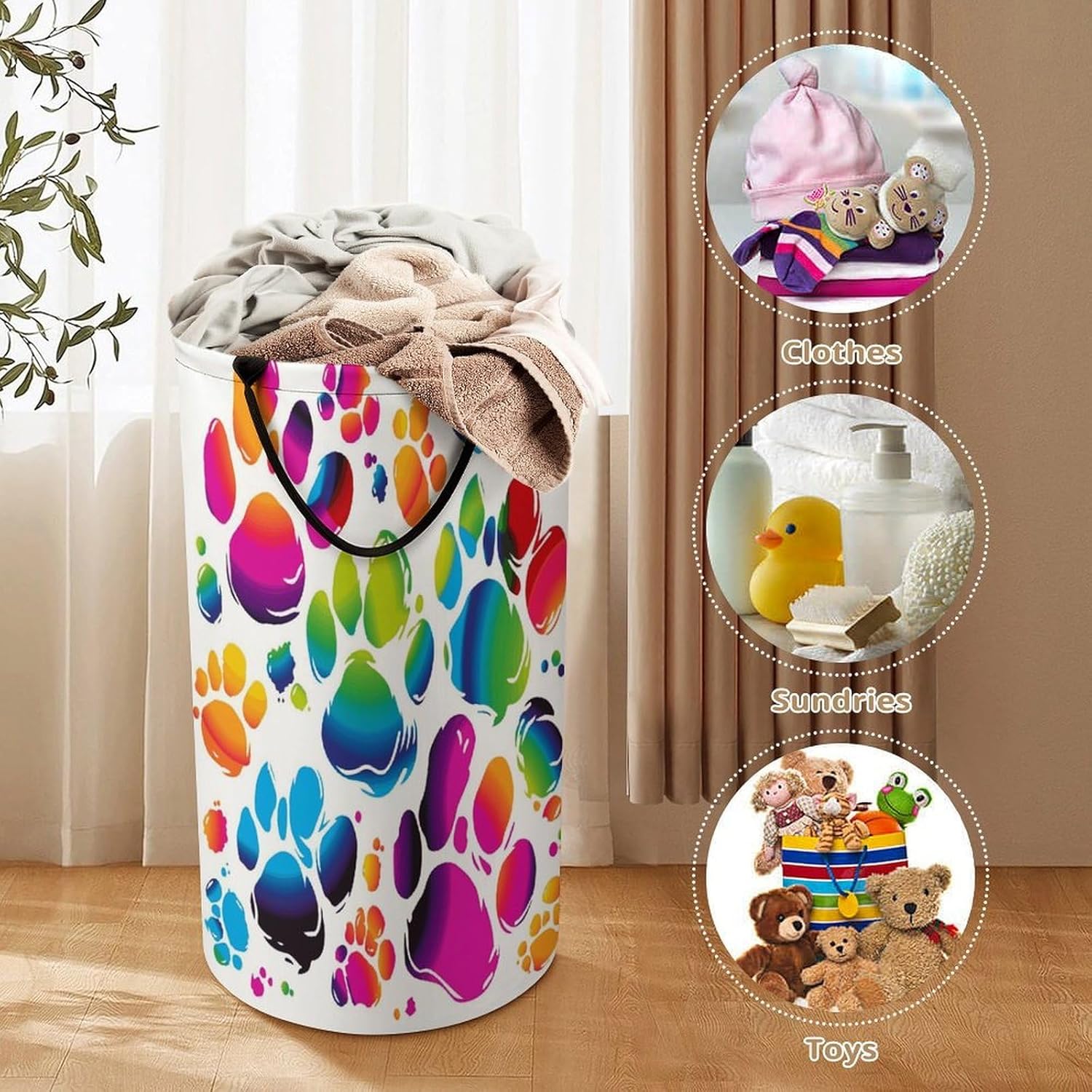 Dirty Clothes Basket Extra Large 110l Open Top Laundry Hamper With Portable Carry Handles, Foldable Waterproof Clothes Basket Spacious Laundry Bag For Bedroom Bathroom Laundry Room Dorm