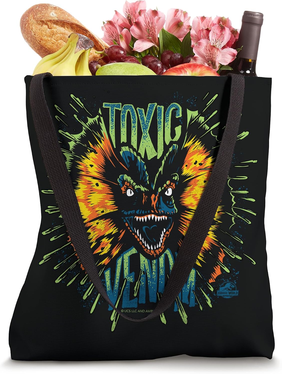 Jurassic Park Neon Toxic Venom Dilophosaurus Tote Bag