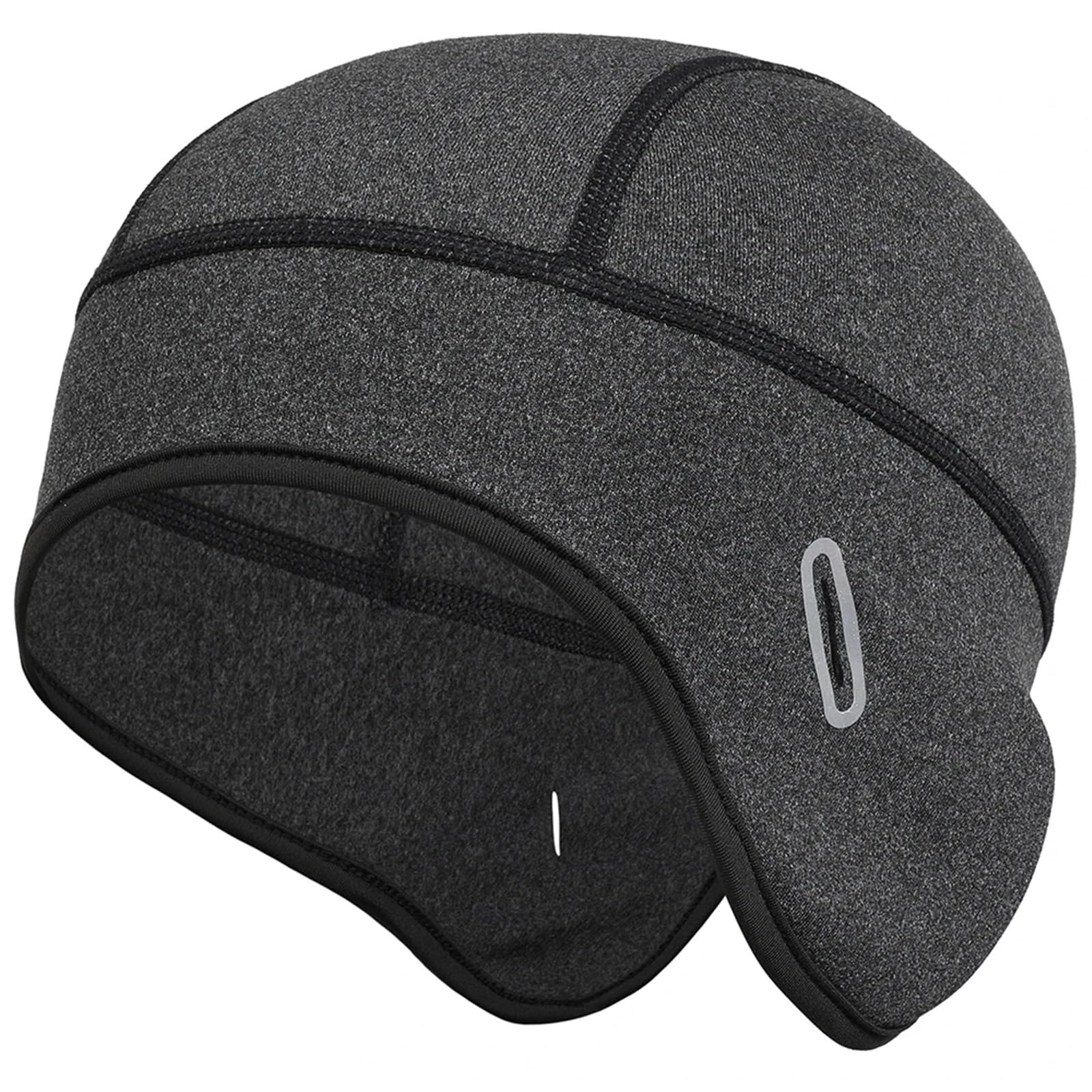 2 pièces Casquette de Cyclisme d'hiver Coupe-Vent Thermique Ski Snowboard Casquettes Course randonnée équitation vélo Motard Casque Doublure Bonnets Chapeaux Hommes Femmes pour Vélo(Dark Gray)