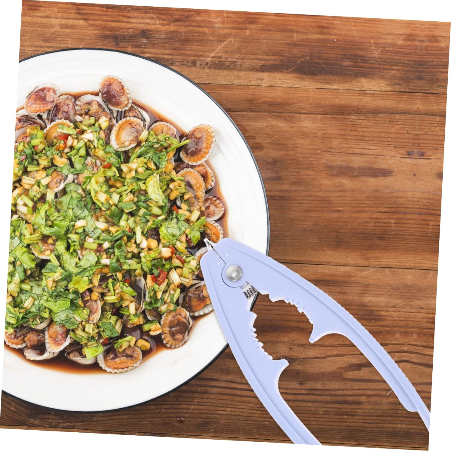 4 Pcs Blood Clam Pliers Clam Ram Opener Crab Shell Opener Hazelnuts Nutcracker Brazil Nuts Opener Household Tools Seafood Multitools Plastic Peeling Machine Multifunction (Sky Blue)