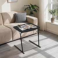 Vista 36 de Magshion Bandeja de TV inclinable ajustable de 22 pulgadas, mesa para cena en cama o sofá, cómoda mesa negra plegable con 3 ajustes de ángulo