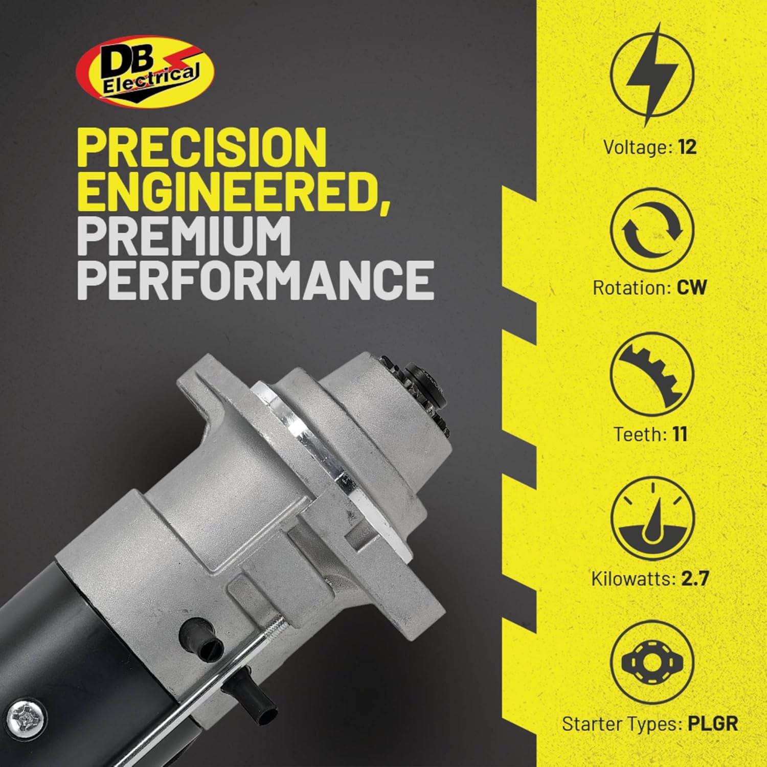 DB Electrical 410-40014 Starter Compatible With/Replacement For Bobcat A300 2002-2010, A770 2011-2013, T110 2009-2013, T140 2004-2010, T180 2004-2013, T190 2001-2013, T250 2002-2010 6676957