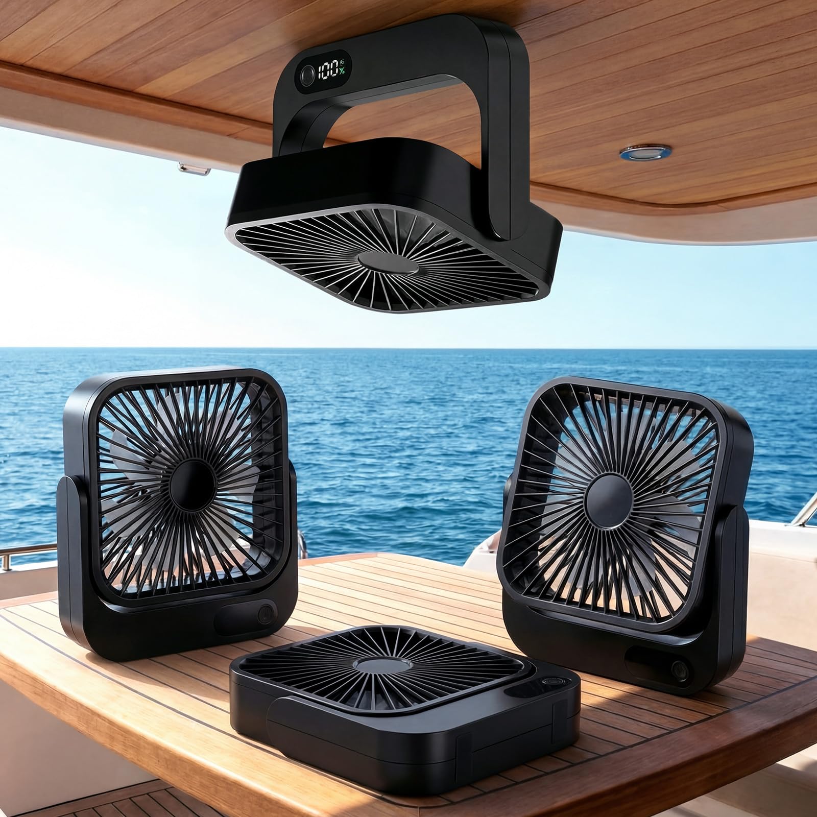 Ventilateur magnétique pour croisière lot de 4 nomades 5 vitesses fixation plafond cabine
