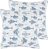 Vista 9 de Levtex Home - Laida Beach - Almohada decorativa (18X18in.) - Concha de Dólar de Arena - Espuma de mar Verde, Blanco y Natural