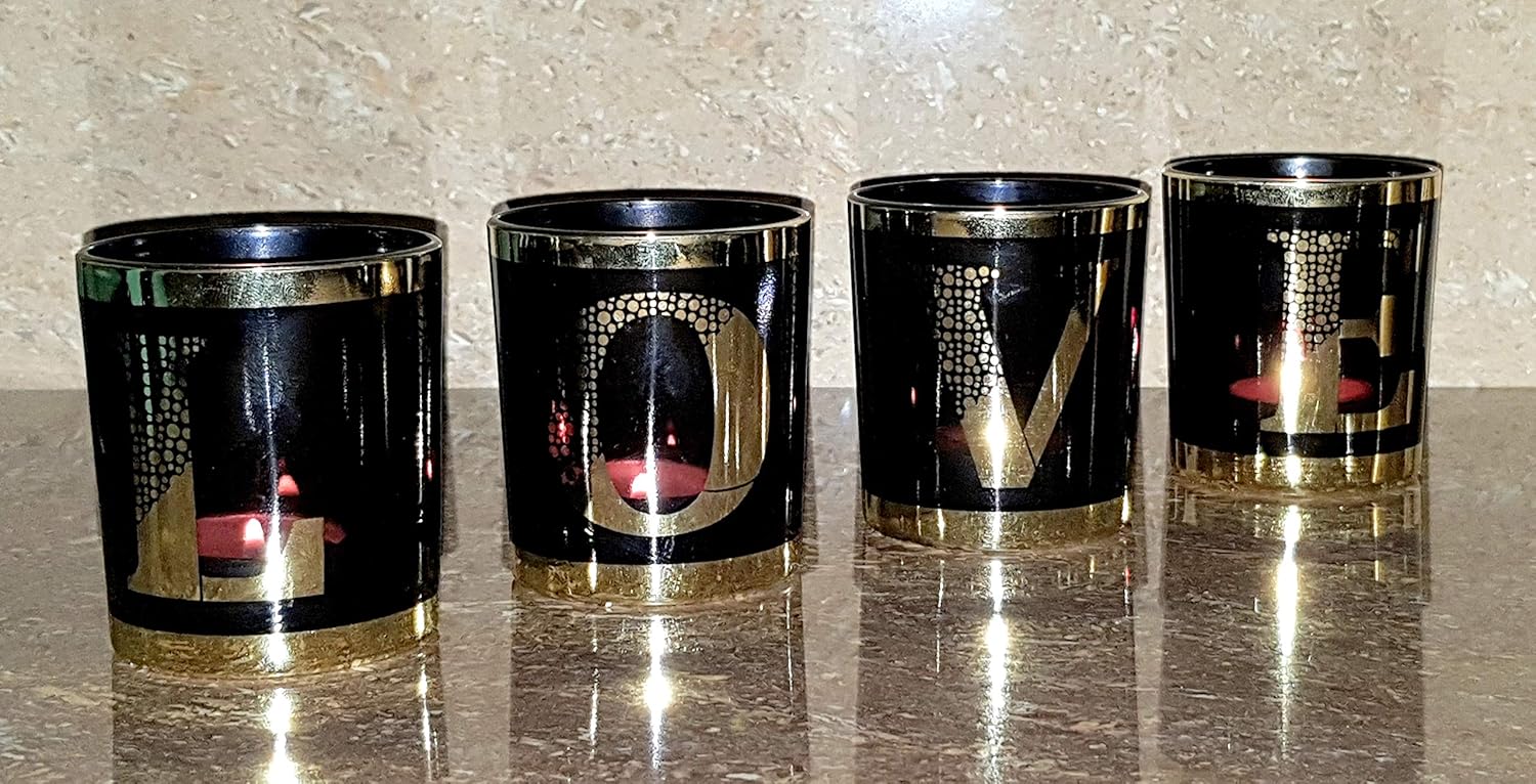 eSplanade Tea Light Tealight Candle Holders - Votive Candle Holders - Valentines Day/Party Decor/Home Decor/Anniversary - Set of 4 (Silver)