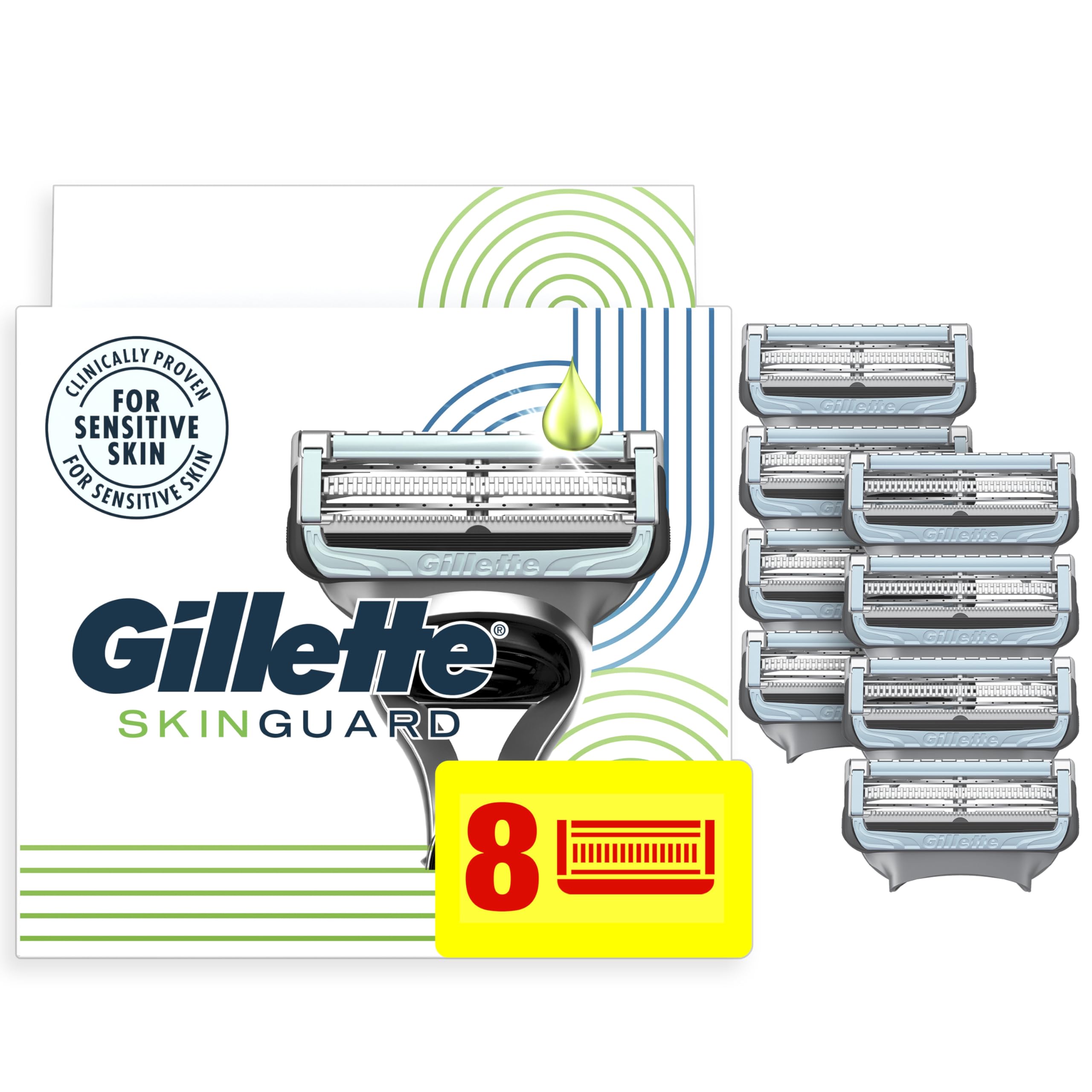 Gillette SkinGuard Men's Razor Blades, 8 Blade Refills