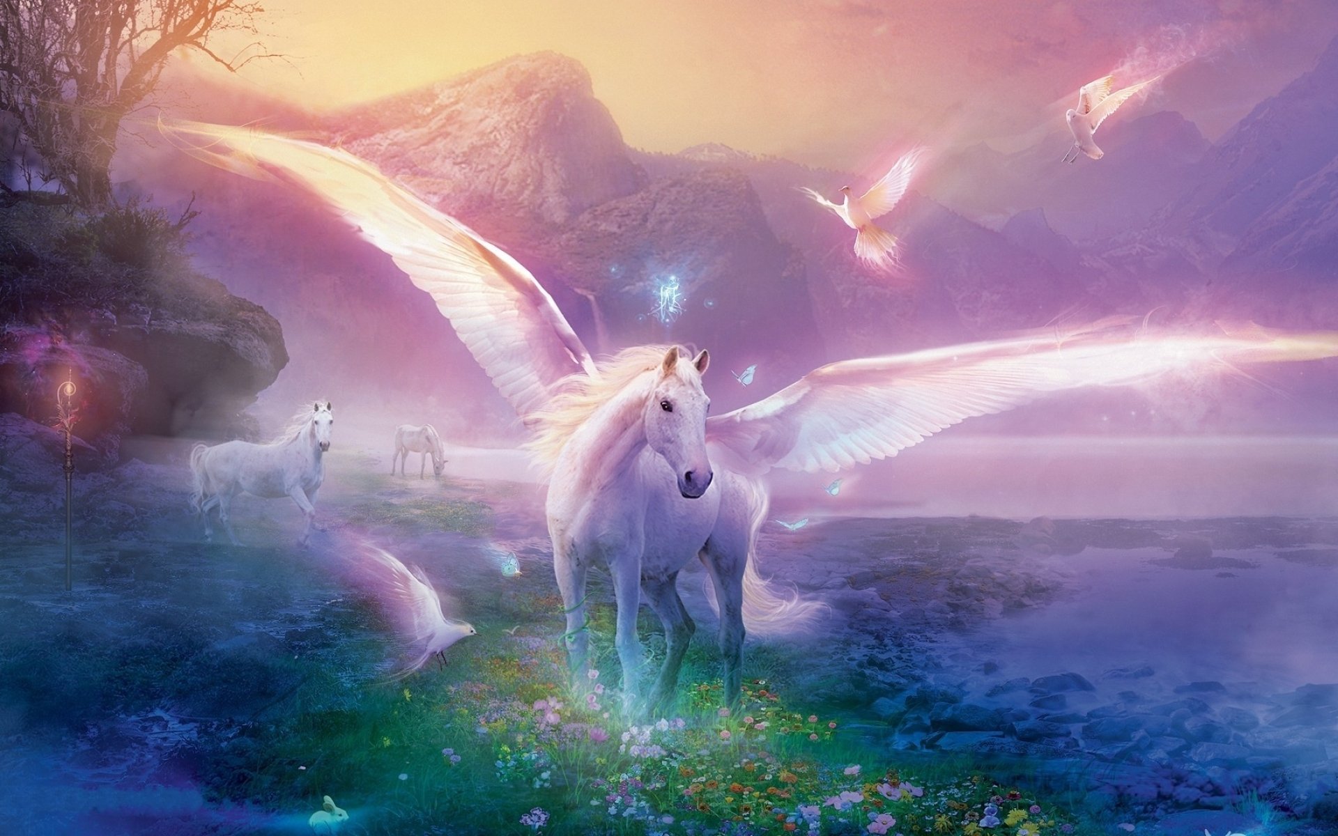 Stukk White Unicorn Fantasy Fairy Tale Poster - A4 (210 X 297Mm)