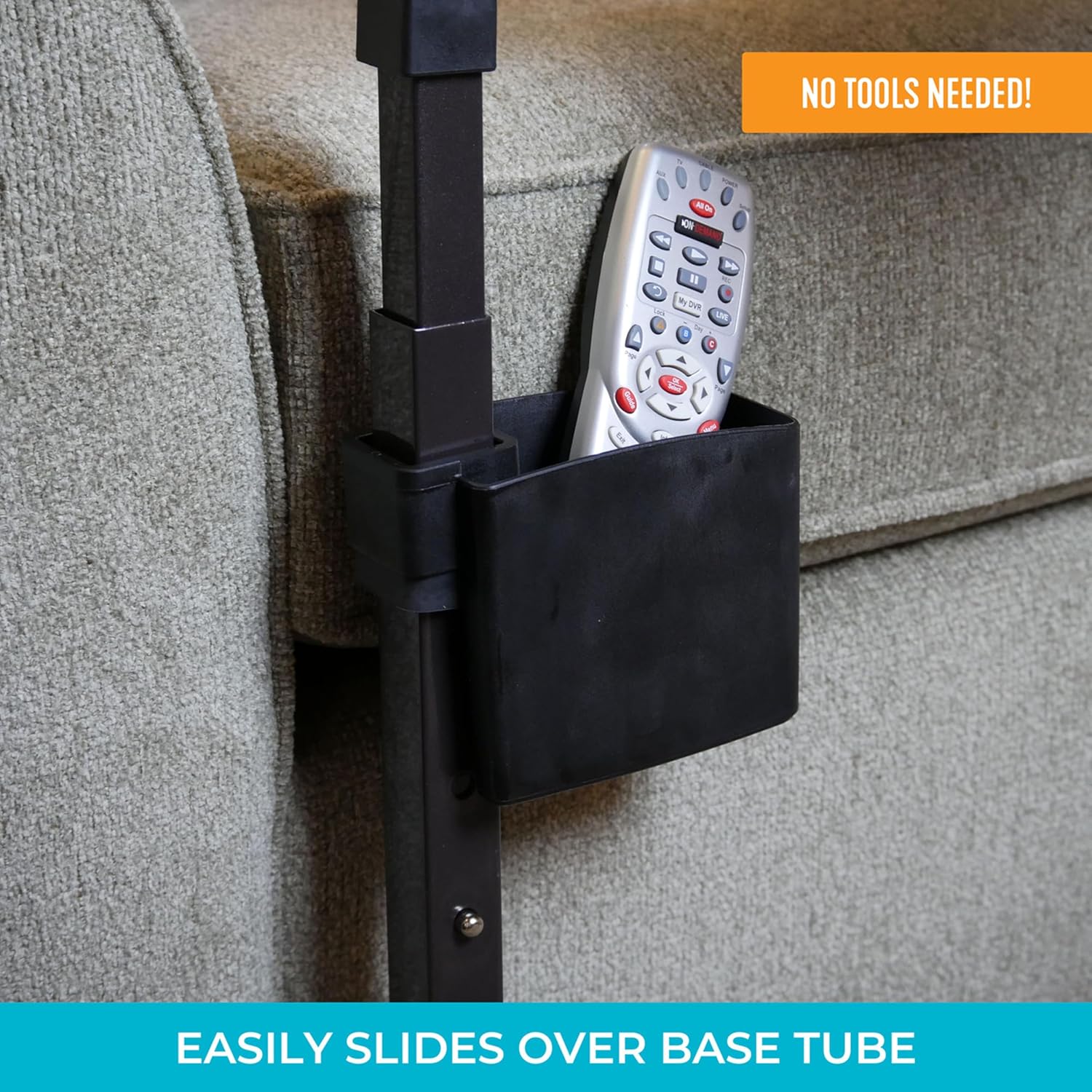 Stander Base Tube Organizer Accessory, Compatible with Stander's Omni-Tray and the Signature Life Independence Tray Table, Black