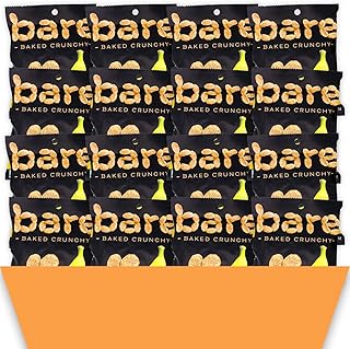 Bare Baked Crunchy Simply Banana Chips | 0.53 oz Snack Bags, 24 Count Bulk Value Pack | Gluten Free, Vegan, Made with Simple Ingredients | Naturally Sweet, Crunchy On-the-Go Snack