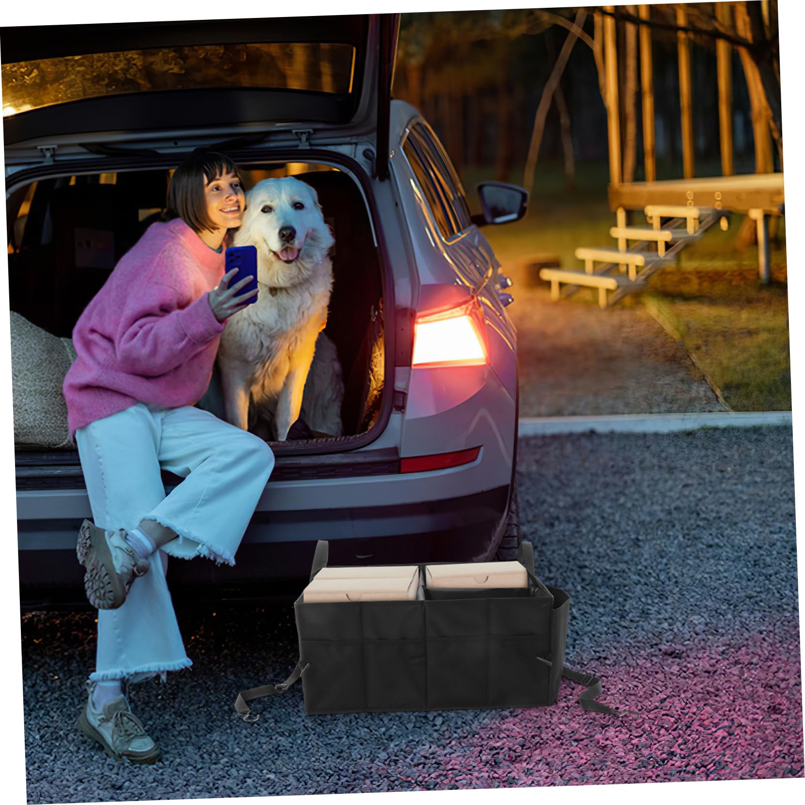 Cabilock Caja de Almacenamiento para Maletero de Coche Organizador de Almacenamiento Plegable para Coche para Camping y Viajes Organizador de Maletero para Suv
