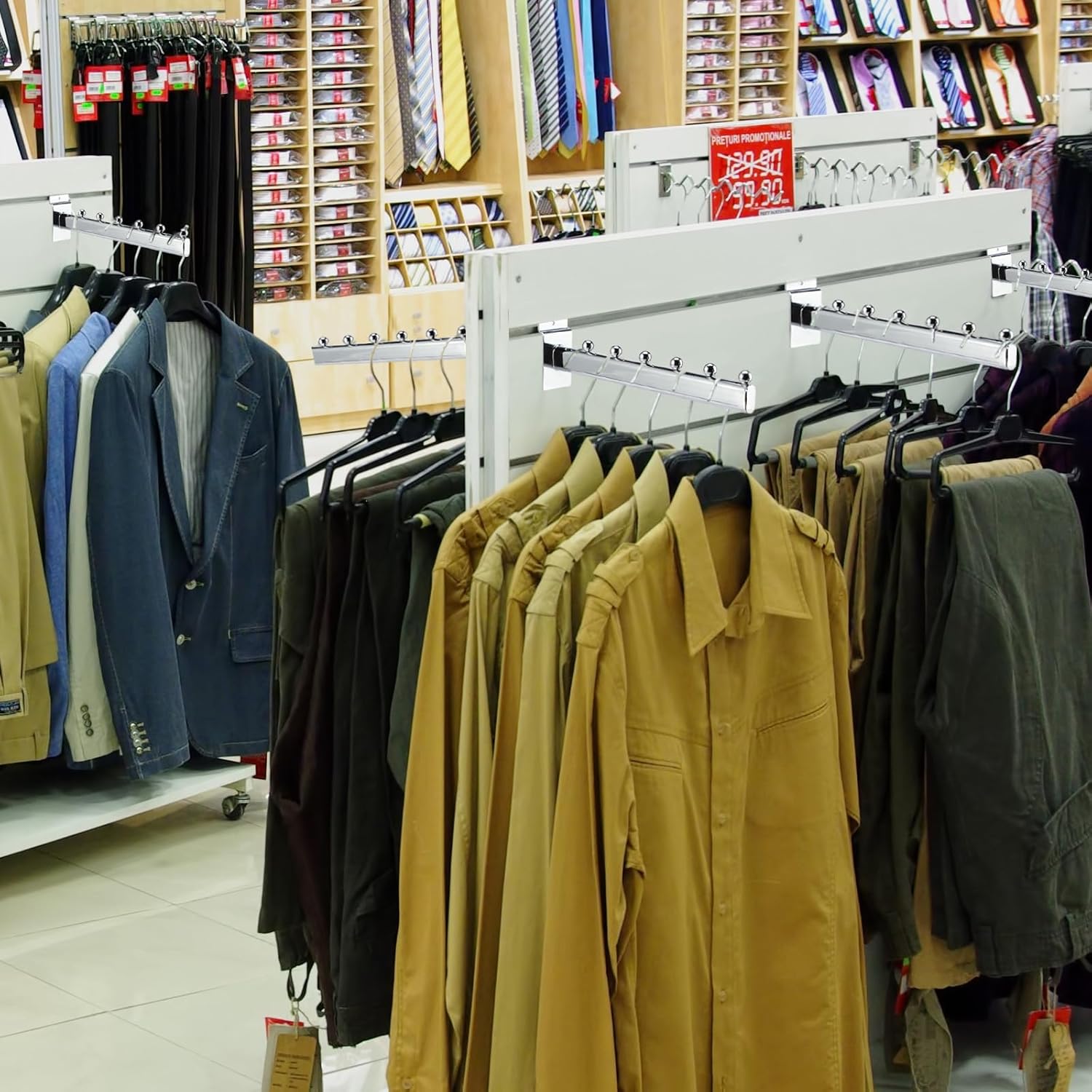 10 Pack 6 Ball Waterfall for Slatwall, 12 Inch Oval Tube Slat Wall Hanging Hooks Slatwall Hooks and Hangers Slat Wall Accessory for Clothing Retail Garage Shop Display (Silver)