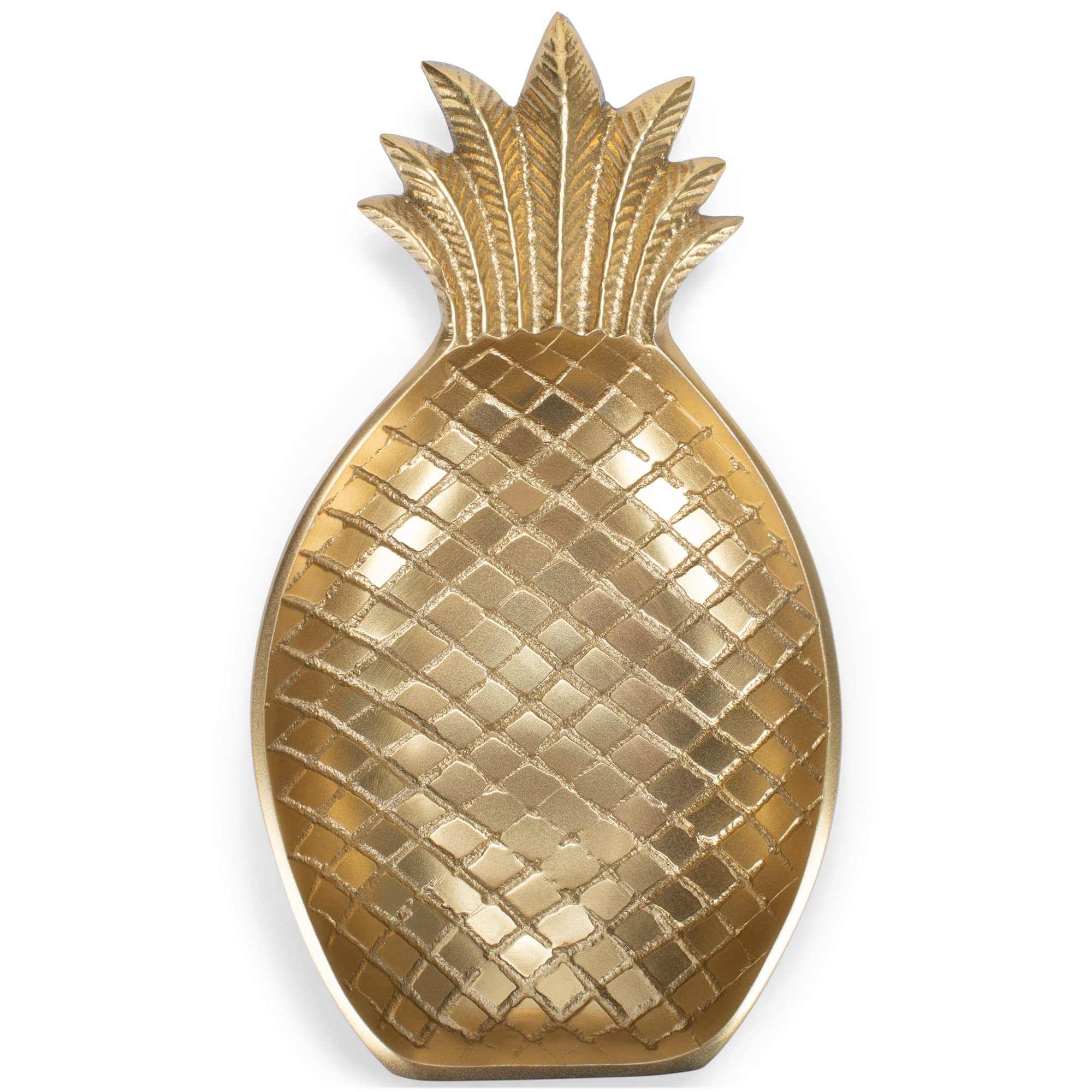 India Handicrafts Servierschüssel, Gebürstetes Gold, Apfel-Form, 25,4 Cm, Aluminium, 3 Abschnitte