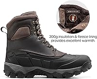 Vista 2 de NORTIV 8 Botas de invierno para hombre, aisladas, impermeables, botas de senderismo para nieve