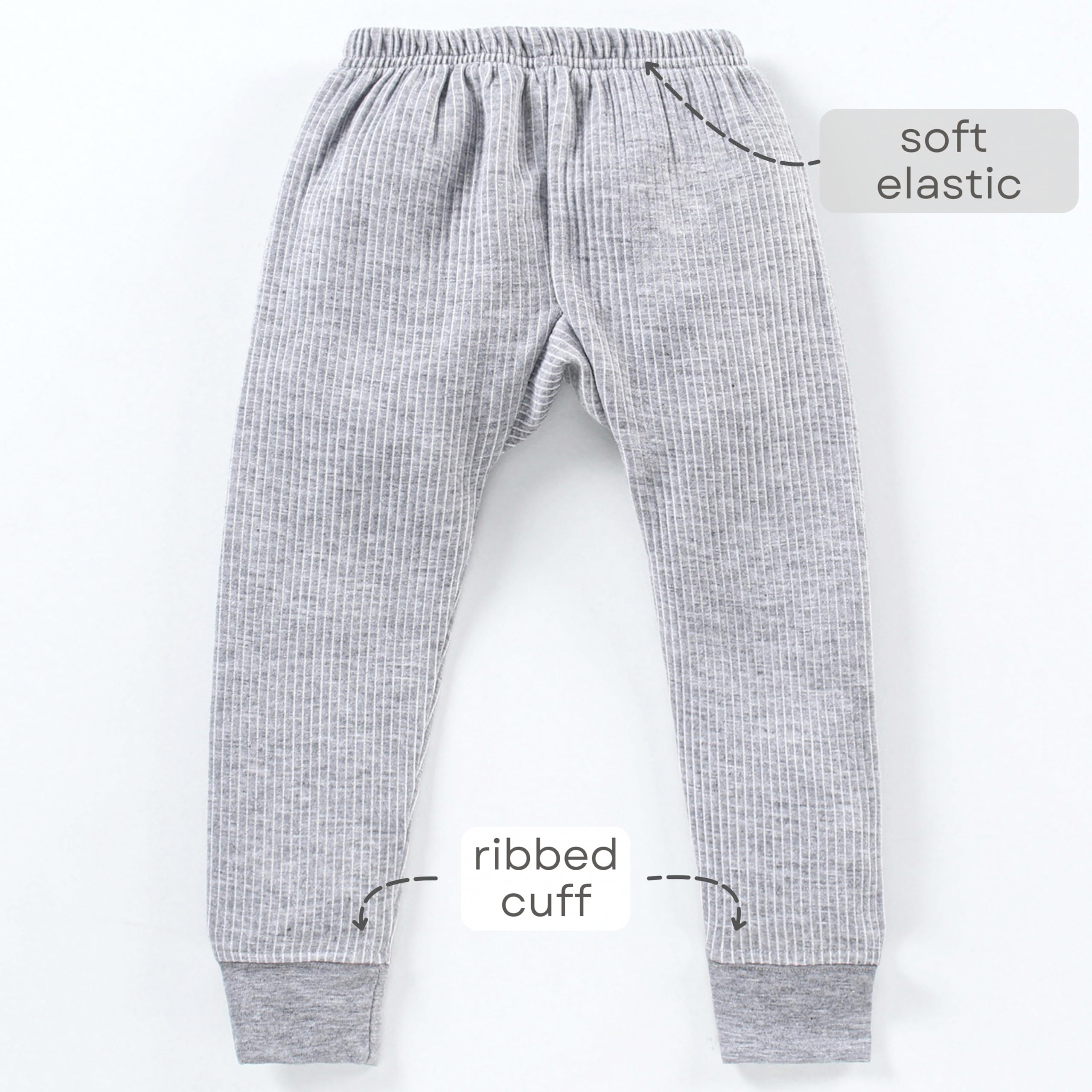 The Boo Boo Club Kids Winter Wear Thermal Set Full Sleeves Body Warmer Top and Pyjama Set Combo for Boys Grey | Suitable for Heavy Winters 2