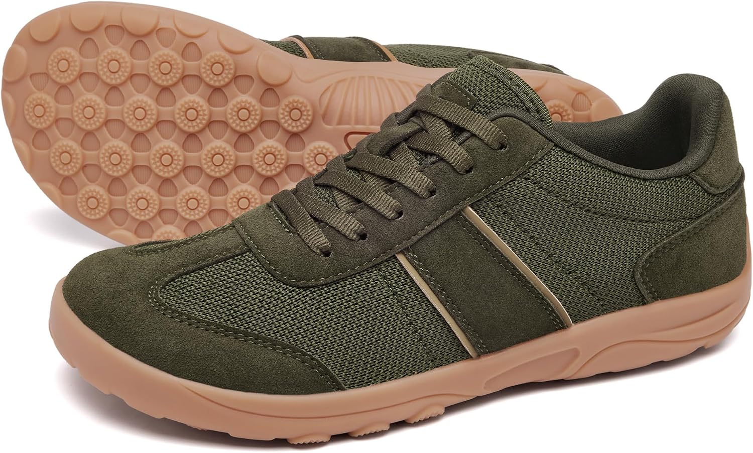 SILENTCARE Men's Wide Barefoot Shoes Sneakers Minimalist Zero-Drop Sole Wide Toe Box, Optimal Traction for Gym Walking Travel