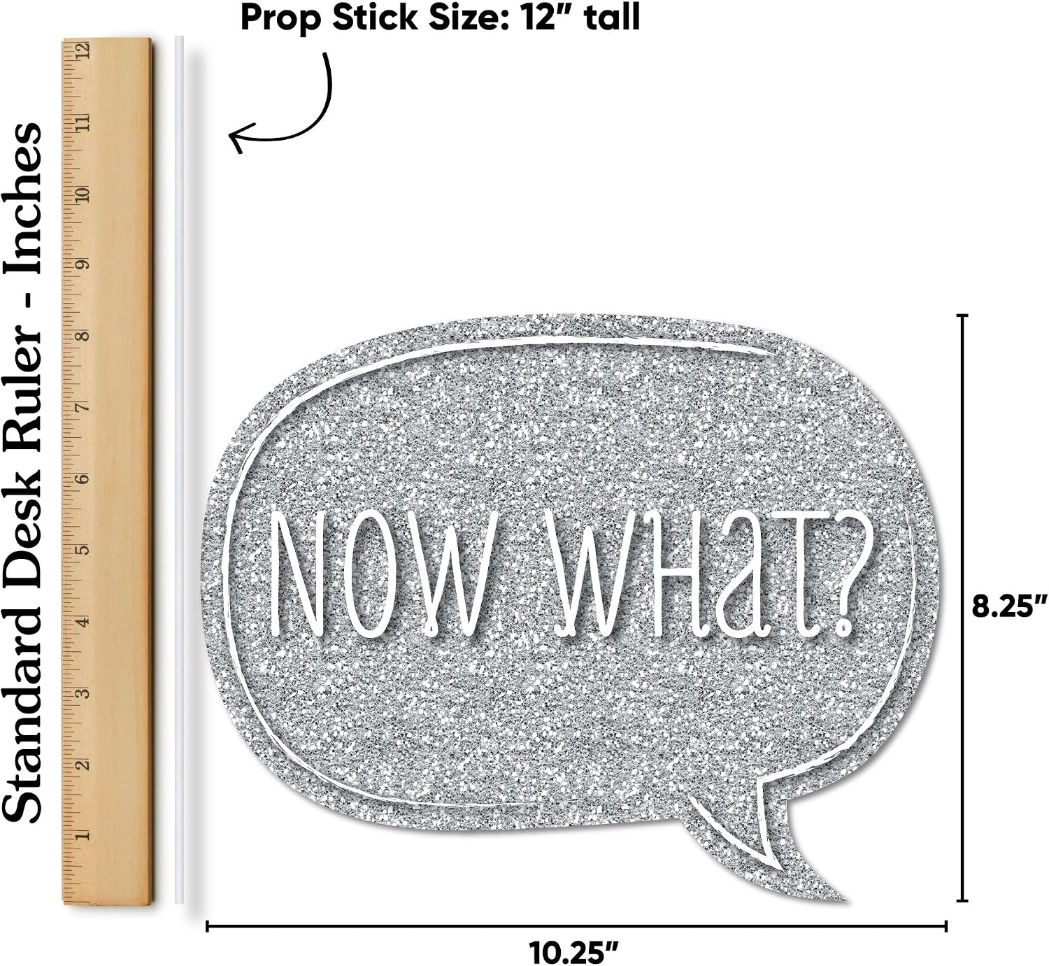 Big Dot of Happiness Graduation Props for Photoshoot 2026, 20-Count Set of High School Senior Photo Booth Props for Pictures and Graduation Party Decorations - Silver