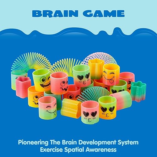 Miniatura 3 de JOYIN 30 piezas de resorte arcoíris para fiesta, mini juguete de resorte de plástico, mini muelles de resorte para aliviar el estrés, juguetes a