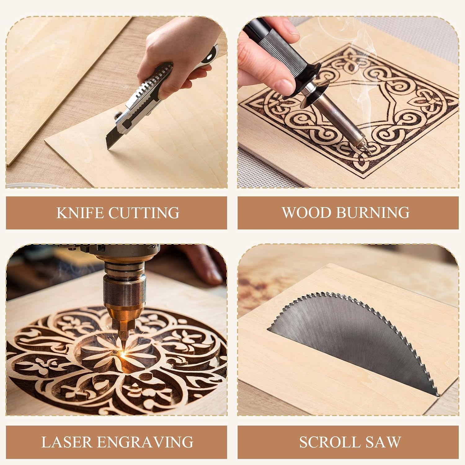 Nuanchu 12 Packs Basswood Plywood Sheets Mixed Size, Flat & Warp-Free, 6 Pcs 12 x 12 and 6 Pcs 12 x 18 Inch, 1/8 Inch 3mm Plywood for Laser Cutting Engraving Unfinished Wood Burning Crafts