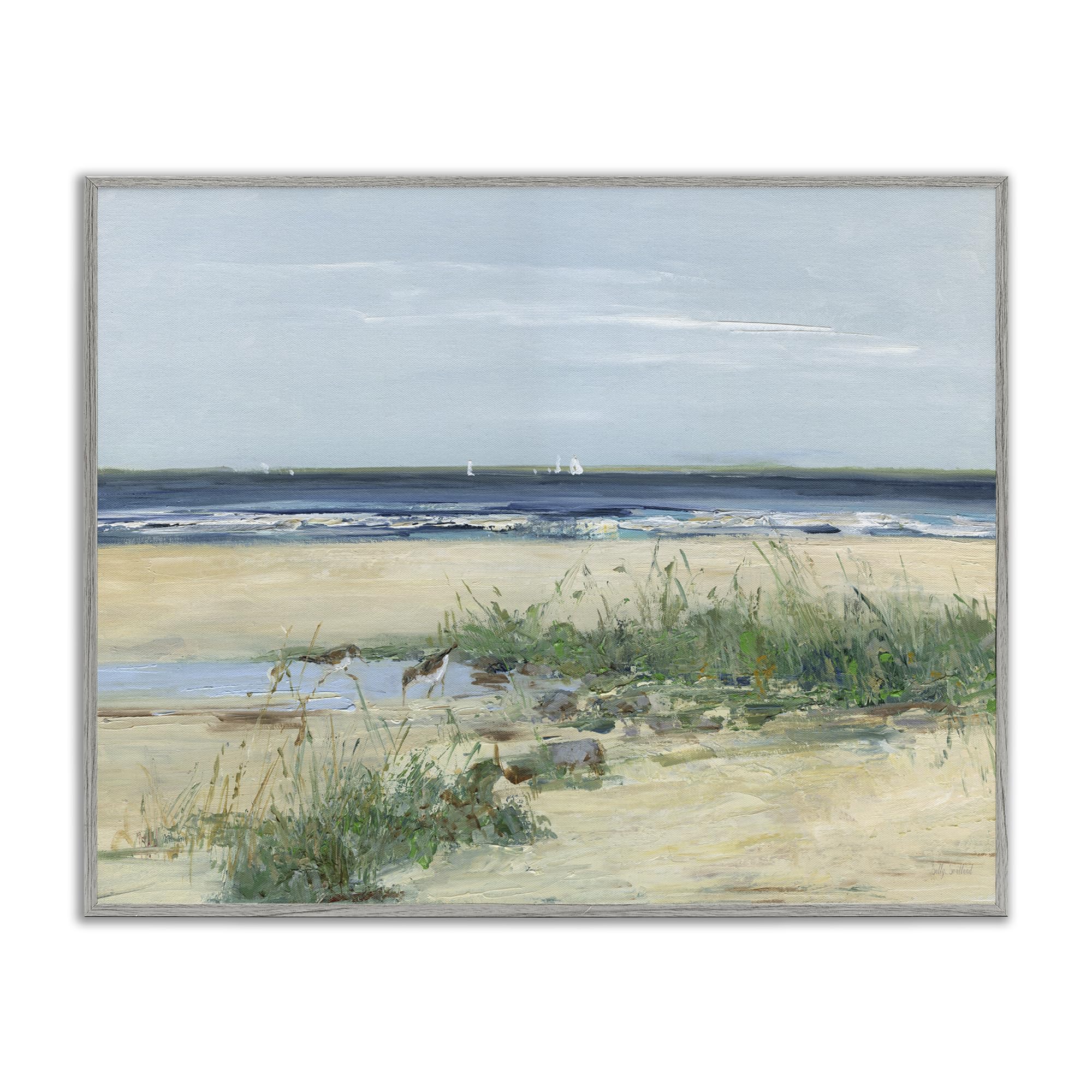'Beach Marsh Sandpipers'| Framed Giclee Art