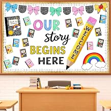 LioNergy Back to School Bulletin Board Decoration Welcome Pencil Door Bulletin Board Kit Composition Notebook Cutouts for Classroom Home Office School Wall Door Party Decor