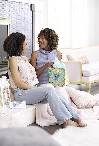 Miniatura 7 de Papyrus Bolsa de regalo mediana de 8.5 pulgadas, diseñada por Bella Pilar (mariposas y flores) para cumpleaños, bodas, despedidas de soltera, baby