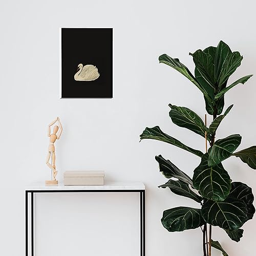 Miniatura 2 de BIWSHA Pintura antigua de cisne sobre fondo negro, impresiones artísticas para pared, decoración para el hogar, cocina, dormitorio, sala de estar,