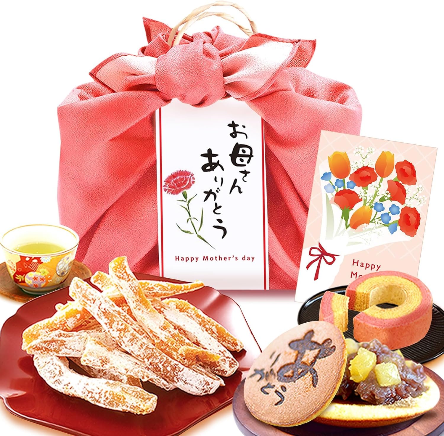 おいもや 母の日 プレゼント スイーツ お菓子 ギフト 和菓子 どら焼き バウムクーヘン 干し芋 ピンク MD