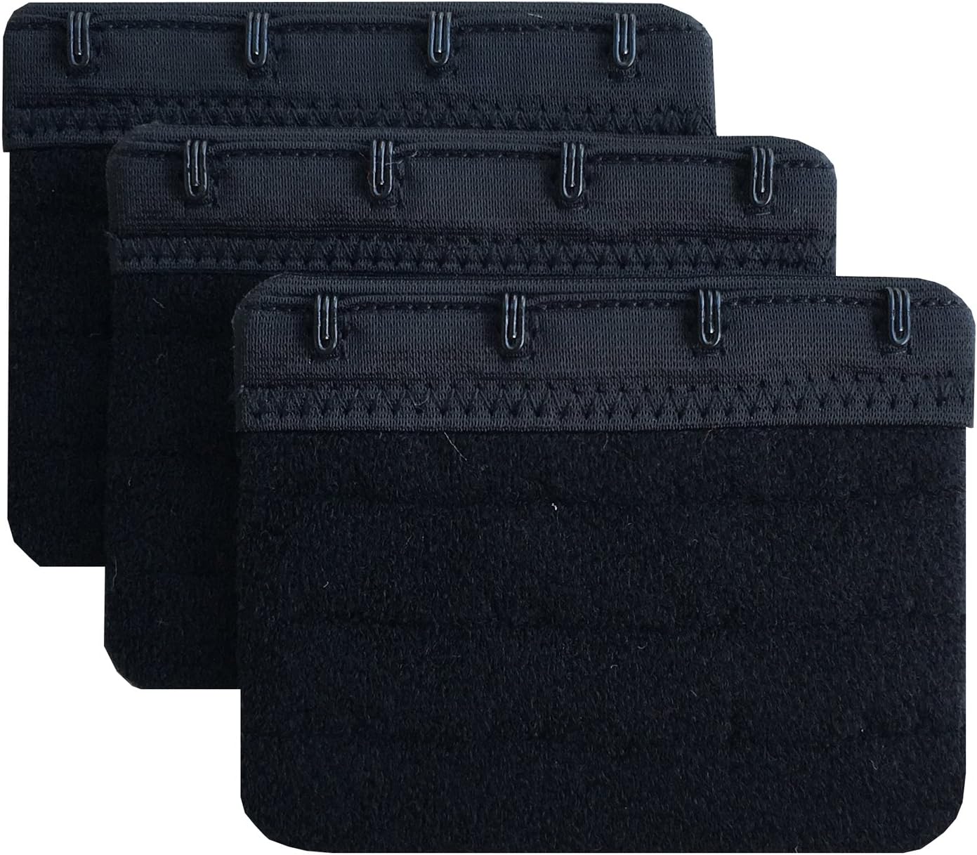 Women Pack of 3 Soft Comfortable 4 Hooks Bra Extender,2.4"x 3.0"