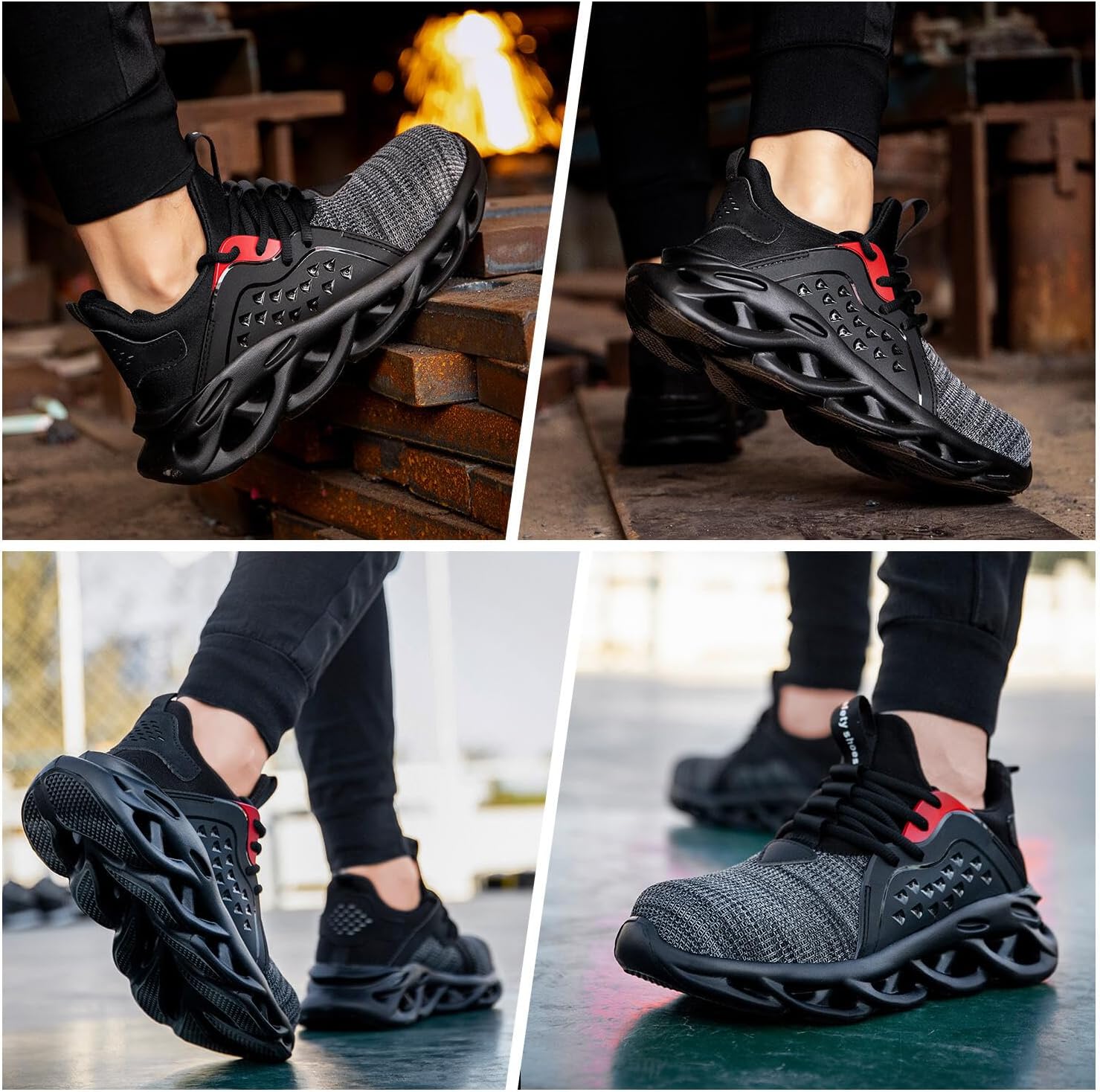 Steel Toe Shoes Men Women-Indestructible Safety Sneakers Work Shoes Light Lightweight Industrial Construction Shoe