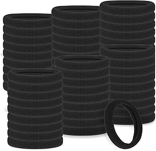 cobee Hair Bobbles for Women, 100 Pcs Nylon Hair Ties No Damage for Thick Hair Seamless Soft Hair Bands Bulk Hair Ties Ponytail Holders Headbands Stretch Hair Bands Accessory(Black)