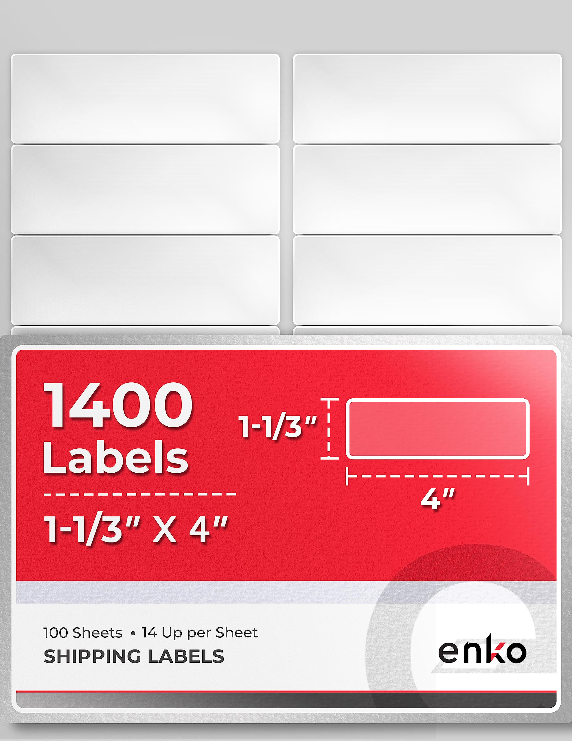 Amazon.com : enKo 1400 Labels, 1-1/3 x 4 inches - White - Address 