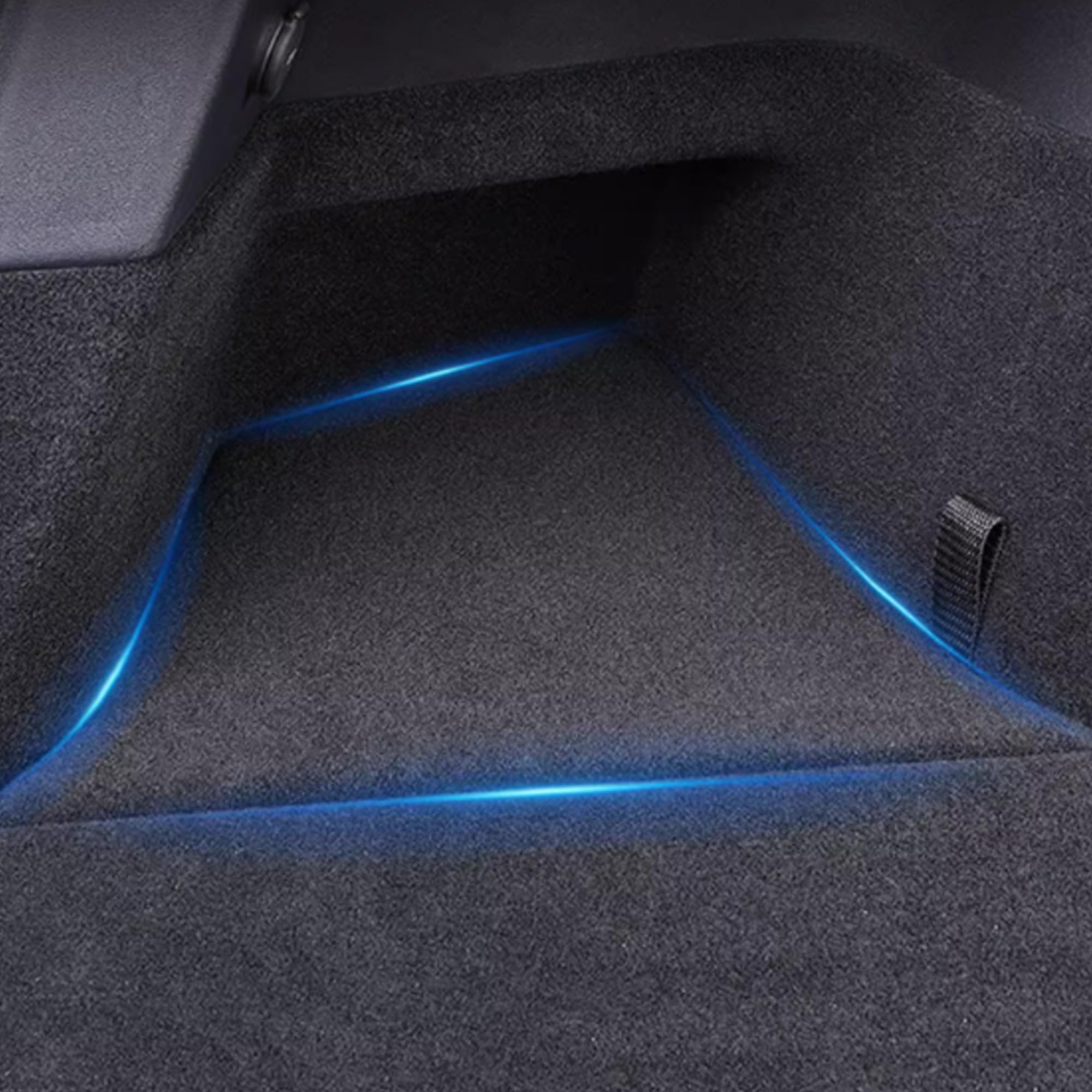 Maletero Organizador para Tesla Model Y 2020-2024 Impermeable Maletero Trasero Caja de Almacenamiento Lateral con Labio Alfombrado Accesorios de Interior (Fabricado en Berlín-2 Unidades)