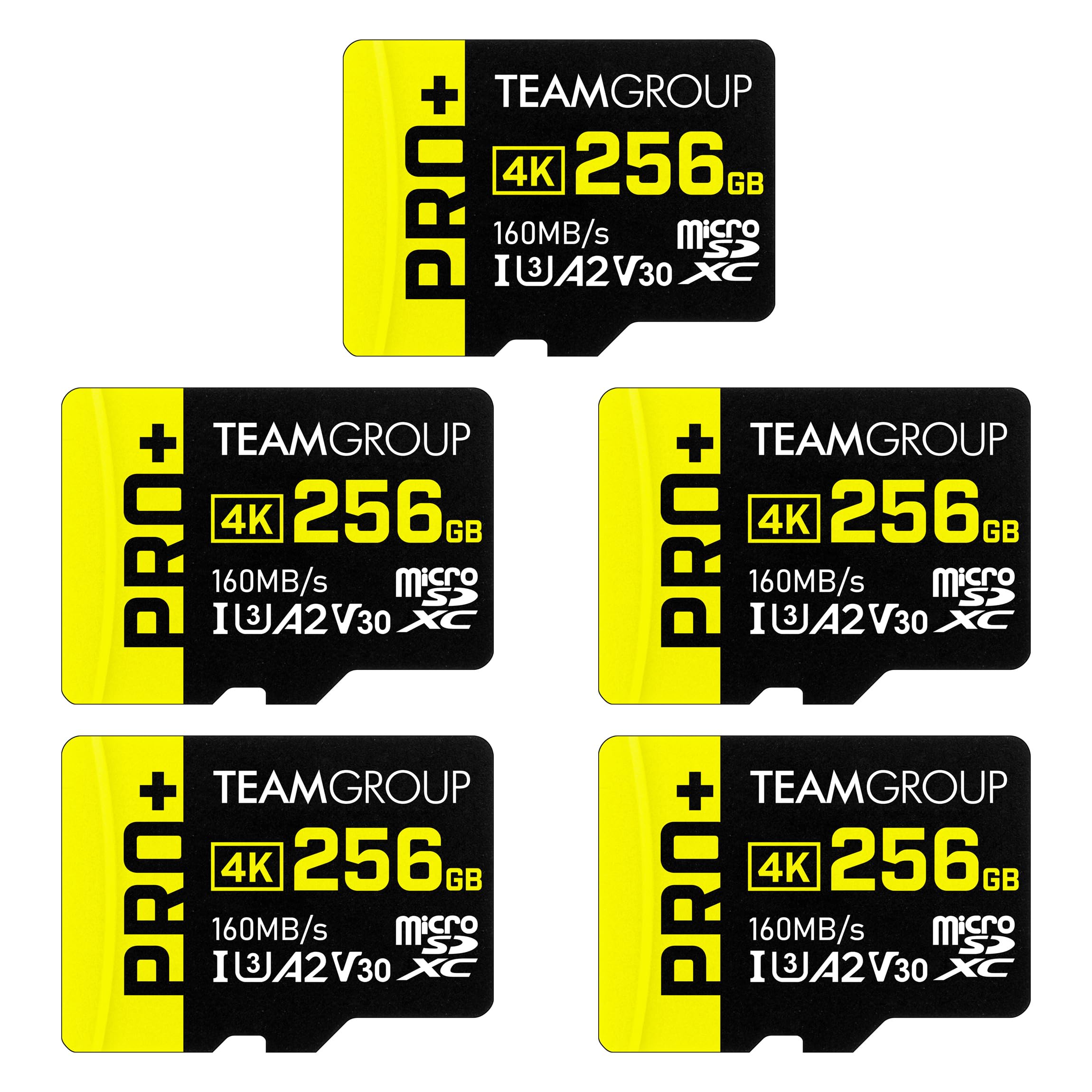 TEAMGROUP A2 Pro Plus Card 256GB x 5 PACK Micro SDXC UHS-I U3 A2 V30, R/W up to 160/110 MB/s for Nintendo-Switch, Gaming Devices, Tablets, Smartphones, 4K Shooting, with Adapter TPPMSDX256GIA2V3063-image-7
