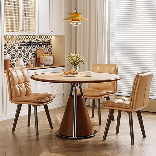 Miniatura 9 de JKGHK Dining Chairs, 360° Swivel Room Chairs, Upholstered Kitchen Side Chair, Armless Leather Leisure Chair with Solid Wood Legs, for Sofa Side,