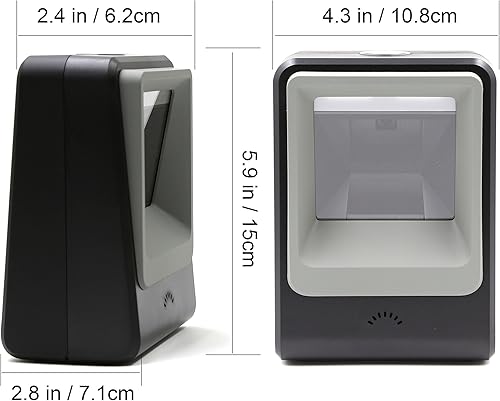 Miniatura 5 de TEEMI Escáner de código de barras 1D 2D manos libres, QR Omnidireccional Escritorio USB con cable Virtual COM Puerto COM automático Imagen de código