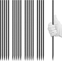 ALFFUN 12 Inch Heavy Duty Rebar Stakes, 20 Pack 5/16" Metal Garden Stakes Chisel Tip for Tents, Fences, Landscaping & Camping