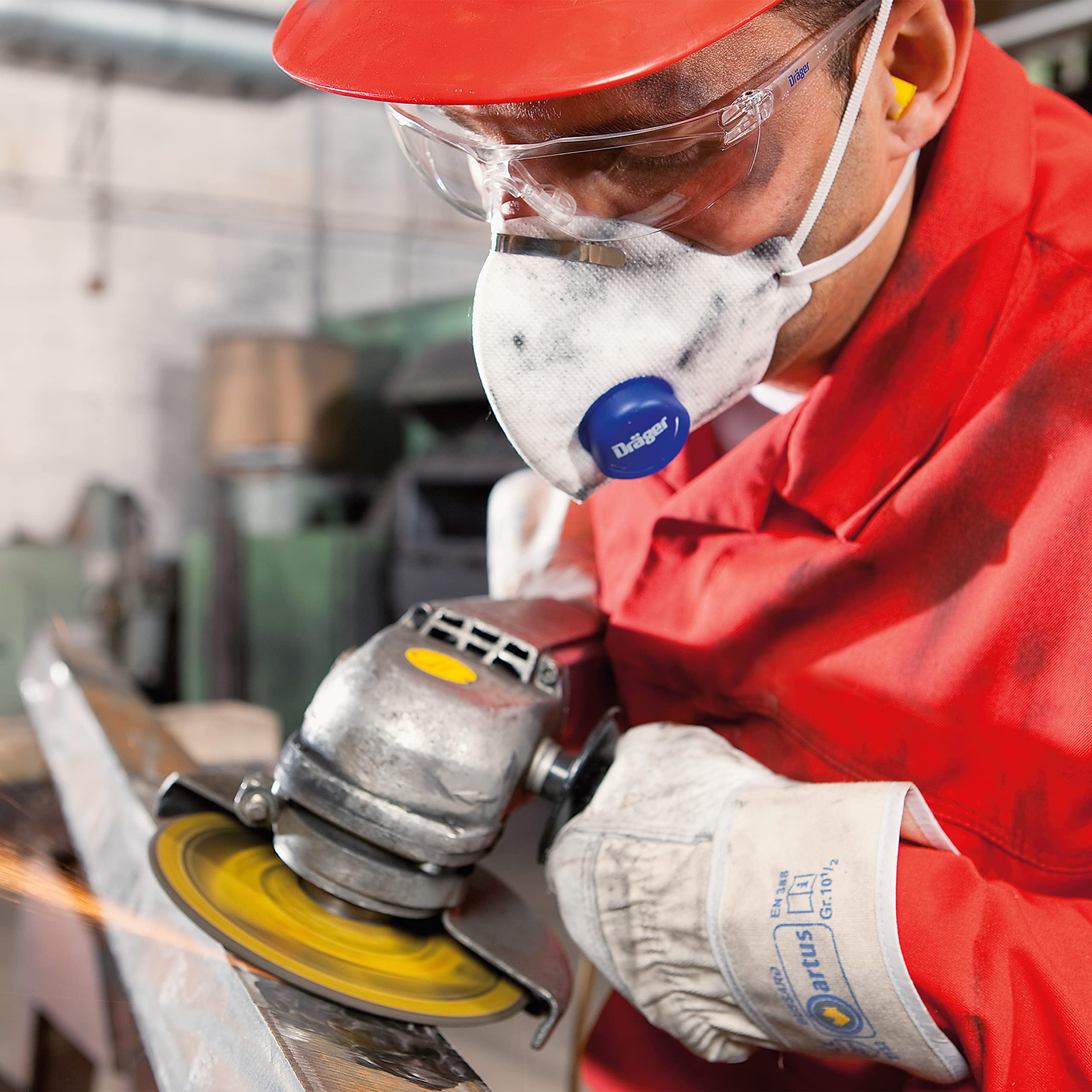 Dräger X-plore 1730 C V Masque FFP3 à valve - Lot de 10 | Masque jetable fabriqué en France pour bricolage, ponçage, chantier