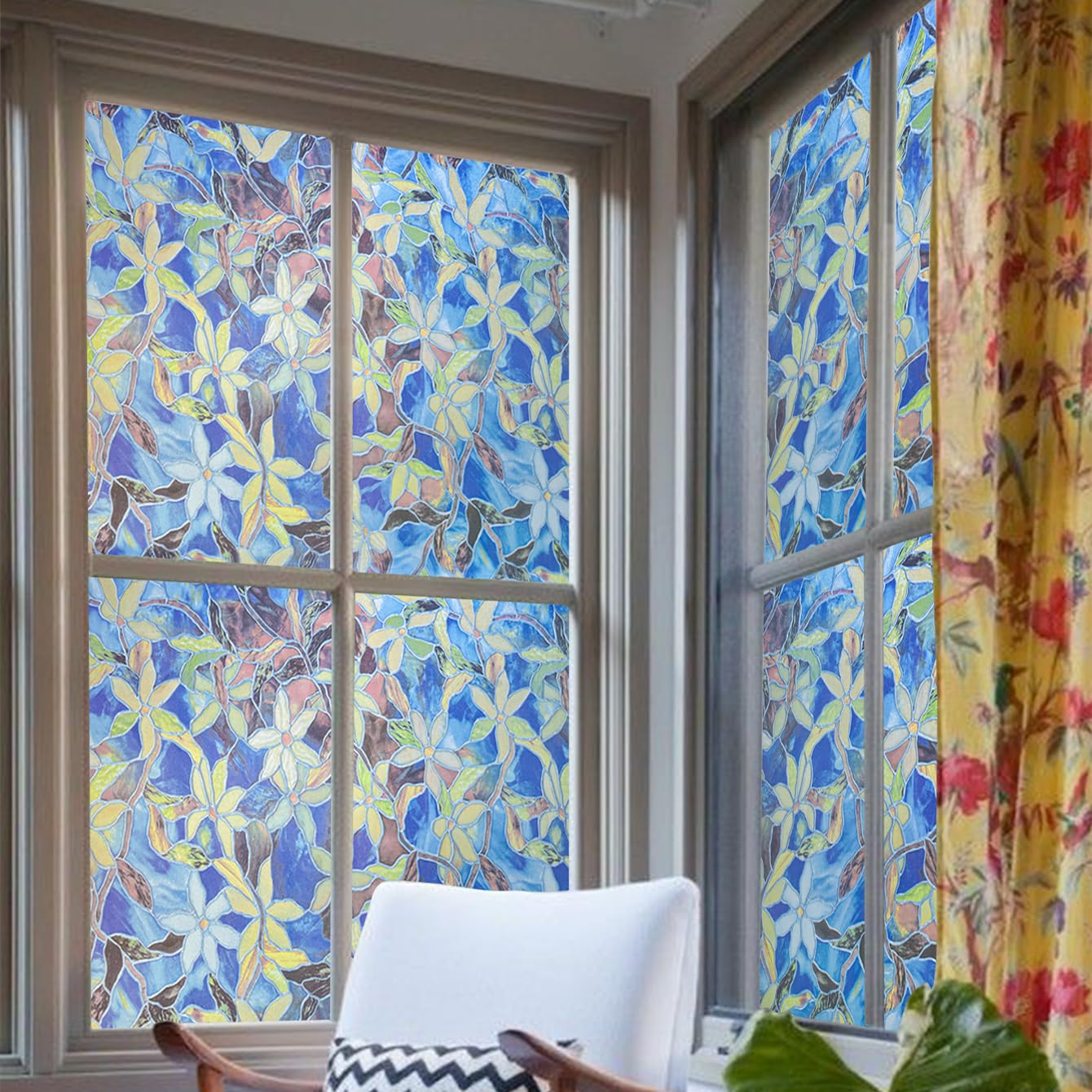 Pellicola Decorativa Per Finestre In Vetro Macchiato Con Stampa A Foglie Tropicali, Per Vetri E Finestre, Adesivi Per Finestre, Decorazione Per Porte - Foto 3