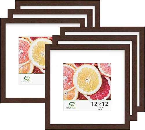 Vista 91 de FrameWorks Marcos de fotos clásicos de madera de 12 x 16 a 8 x 12 pulgadas con vidrio templado, roble dorado, paquete de 6