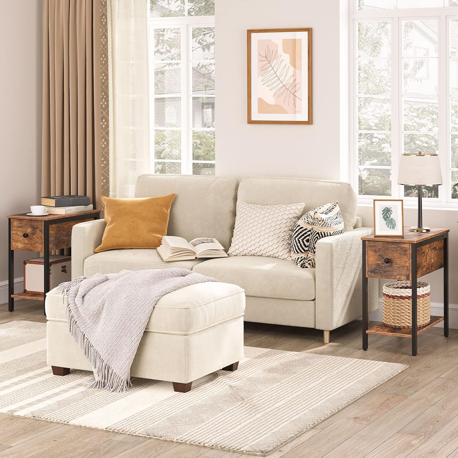 Tech Deals 🔥 HOOBRO Narrow End Tables, Flip Top Side Table with Storage Shelf, Nightstands, Recliner Side Tables in Living Room Bedroom, Space Saving, Wood Look Accent Table, Rustic Brown BF34BZP201