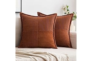 Boho Striped Dark Rust Pillow Covers Take Two to Tumble