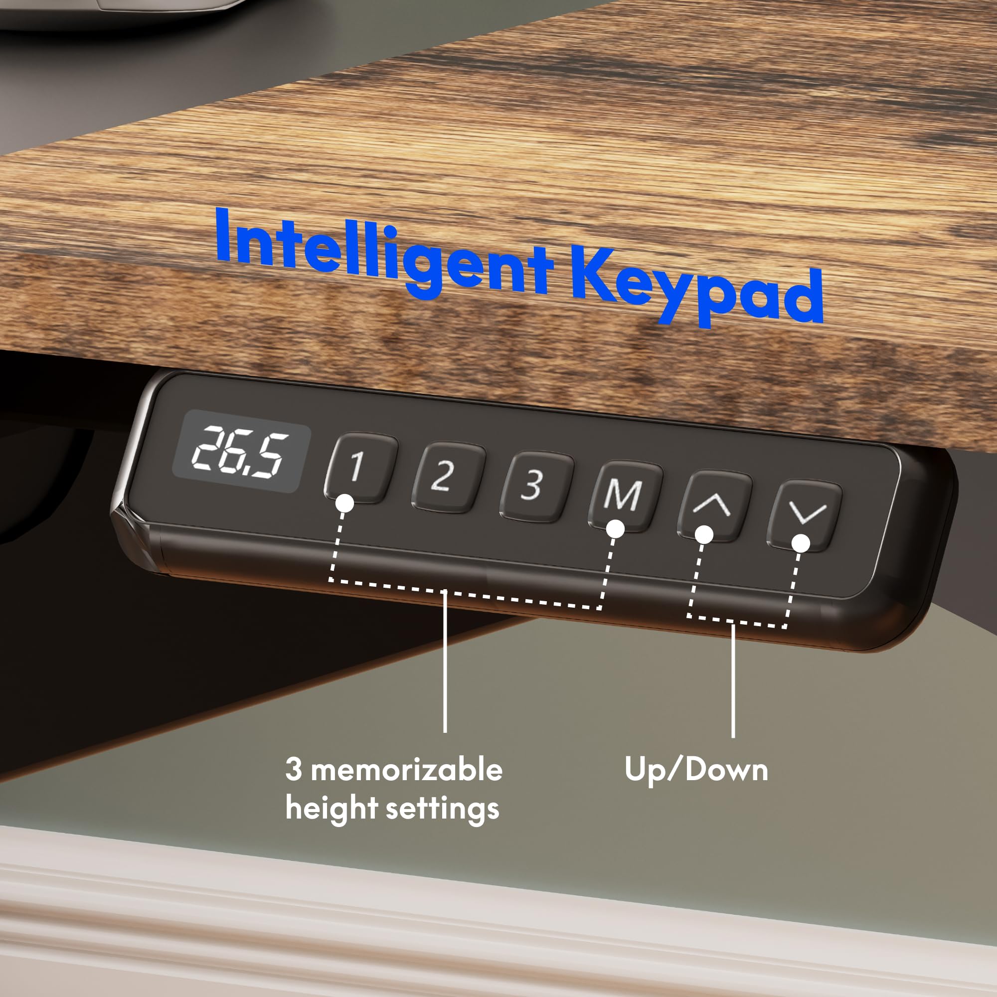 FLEXISPOT 63x32 in 4-Leg Standing Desk with Storage Electric Adjustable Height with 3 Drawers Shelving Home Office Workstation — view 5