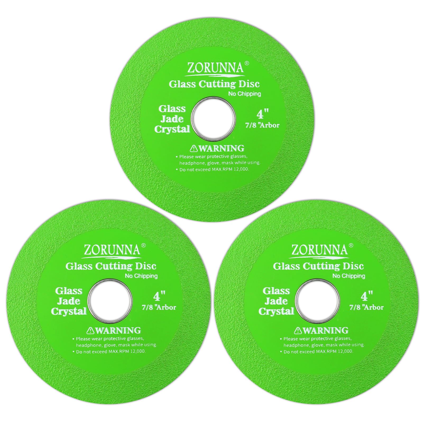 ZORUNNA Herramienta de disco de corte de vidrio de 4 pulgadas, cortador de azulejos de vidrio con borde de diamante, 3 piezas ultrafinas para cortar vidrio para moler vidrio, jade, cristal, botellas