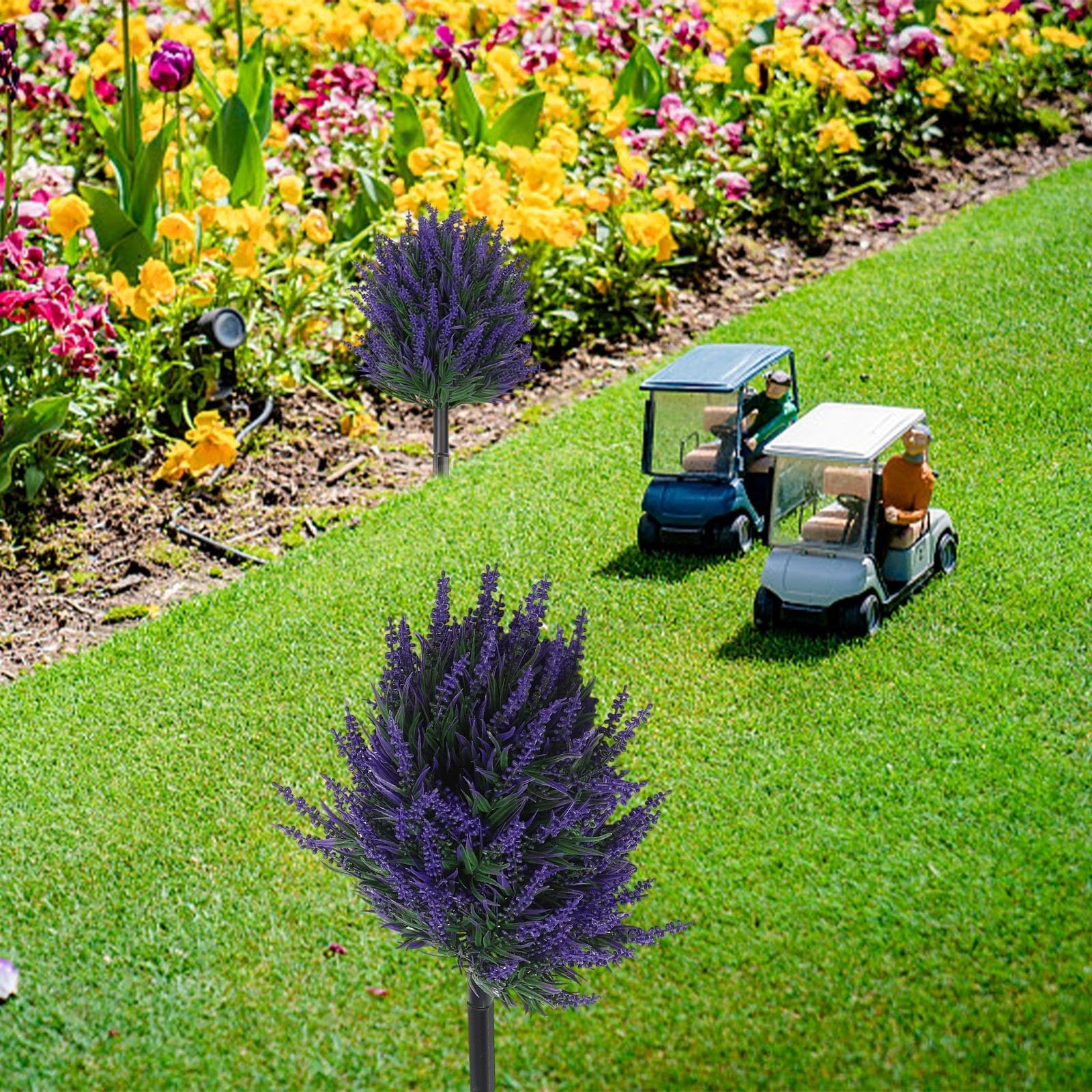 Alberi Topiari Lavanda Finti 50cm con Punta a per terra Alberi