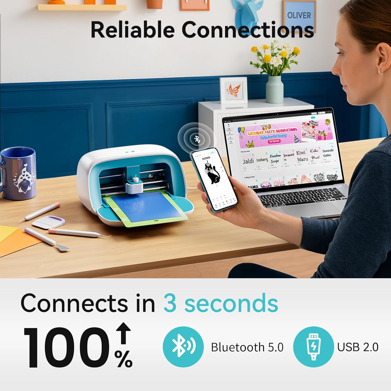 Likcut Vinyl Cutter Machine, Smart Sticker Maker Glee S501 for DIY Joy, Portable Cutting Tool for Crafting Beginner, Compact Design for Home & School Craft Projects, DIY Home Decor, Gifts for Crafters