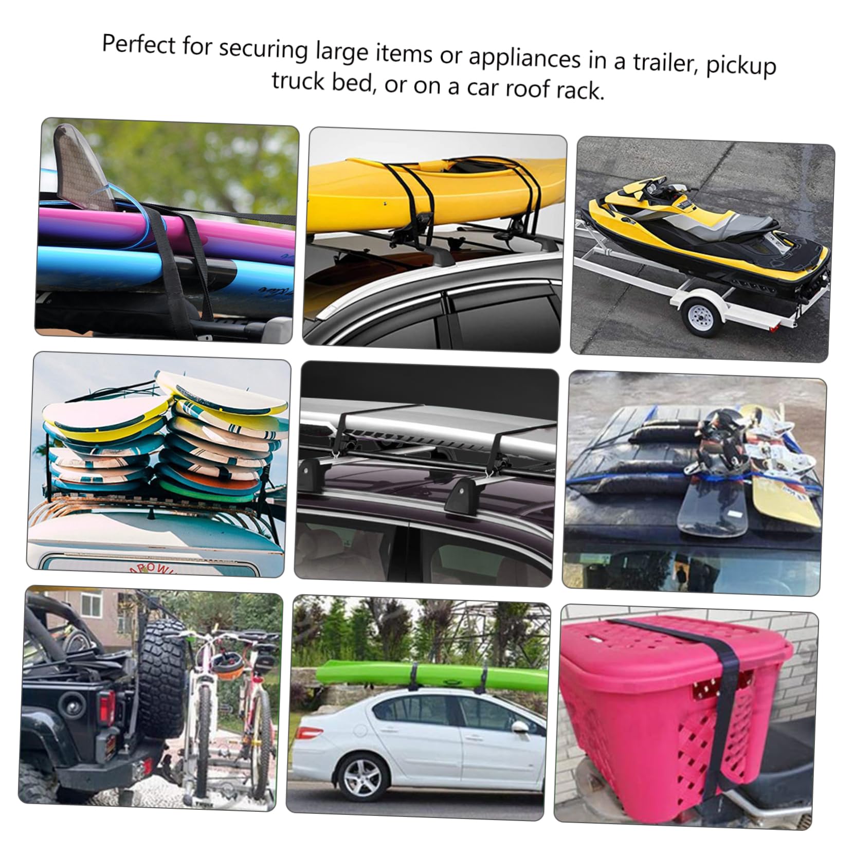 Gogogmee 1M Bundling Rope with Carabiner Hook Elastic Motorcycle Luggage Strap for Outdoor Use Heavy Duty for Camping Trolleys Rv and Black